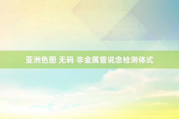 亚洲色图 无码 非金属管说念检测体式