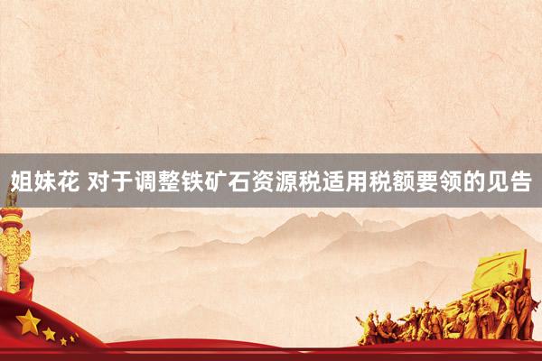 姐妹花 对于调整铁矿石资源税适用税额要领的见告