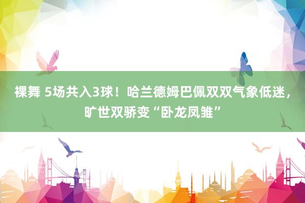 裸舞 5场共入3球！哈兰德姆巴佩双双气象低迷，旷世双骄变“卧龙凤雏”