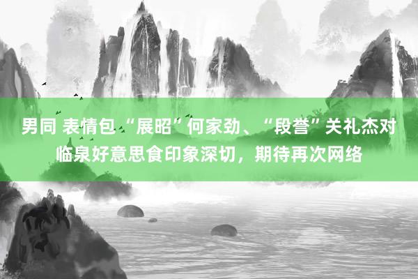 男同 表情包 “展昭”何家劲、“段誉”关礼杰对临泉好意思食印象深切，期待再次网络
