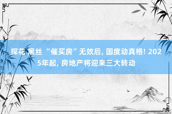 探花 黑丝 “催买房”无效后， 国度动真格! 2025年起， 房地产将迎来三大转动